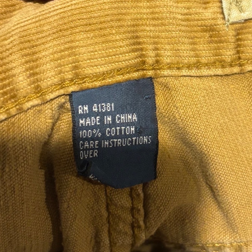 Polo Ralph Lauren Mens Corduroy Pants 34x32 Mustard Tan Straight Leg Dungarees - Picture 8 of 10